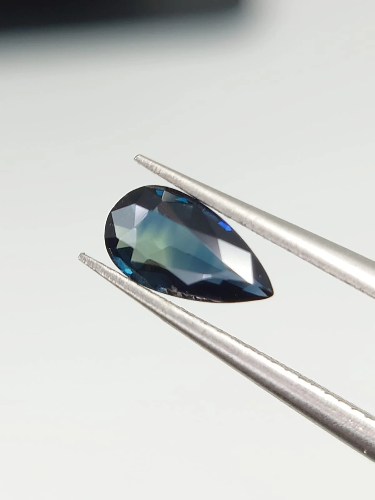 0.6ct Pear Shaped Natural Teal Sapphire from Nigeria — view 1